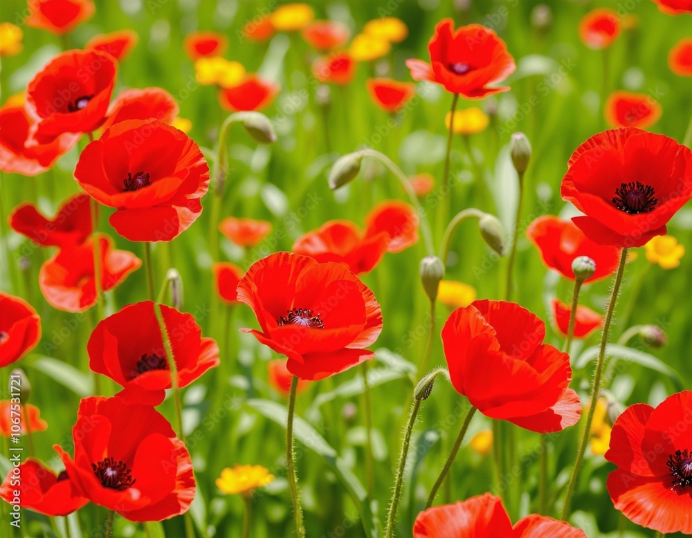 Obraz premium Vibrant Poppy Field in Bloom