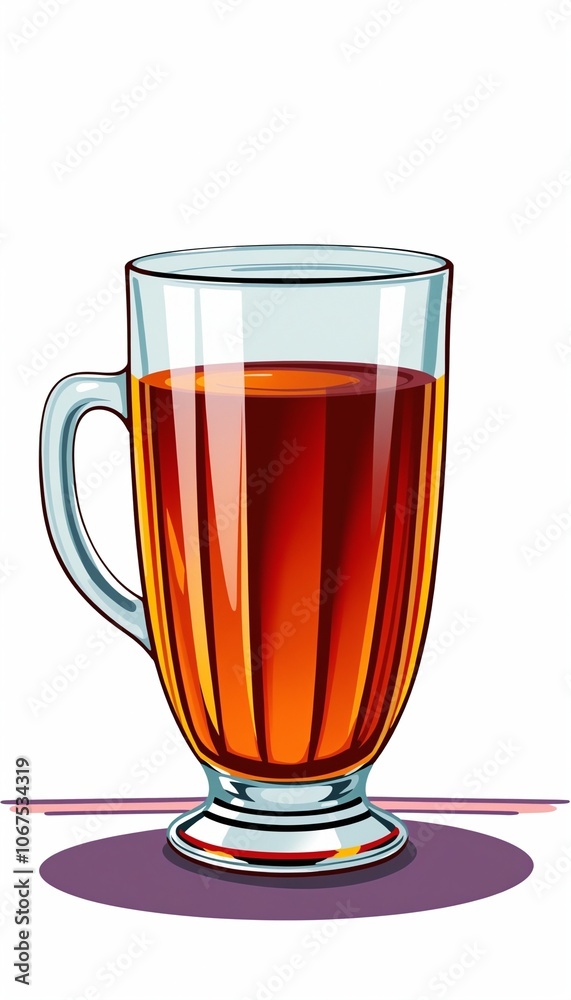 cartoonish glass mug filled with Brandy Cocktail cartoonish glass mug filled with Brandy Cocktail