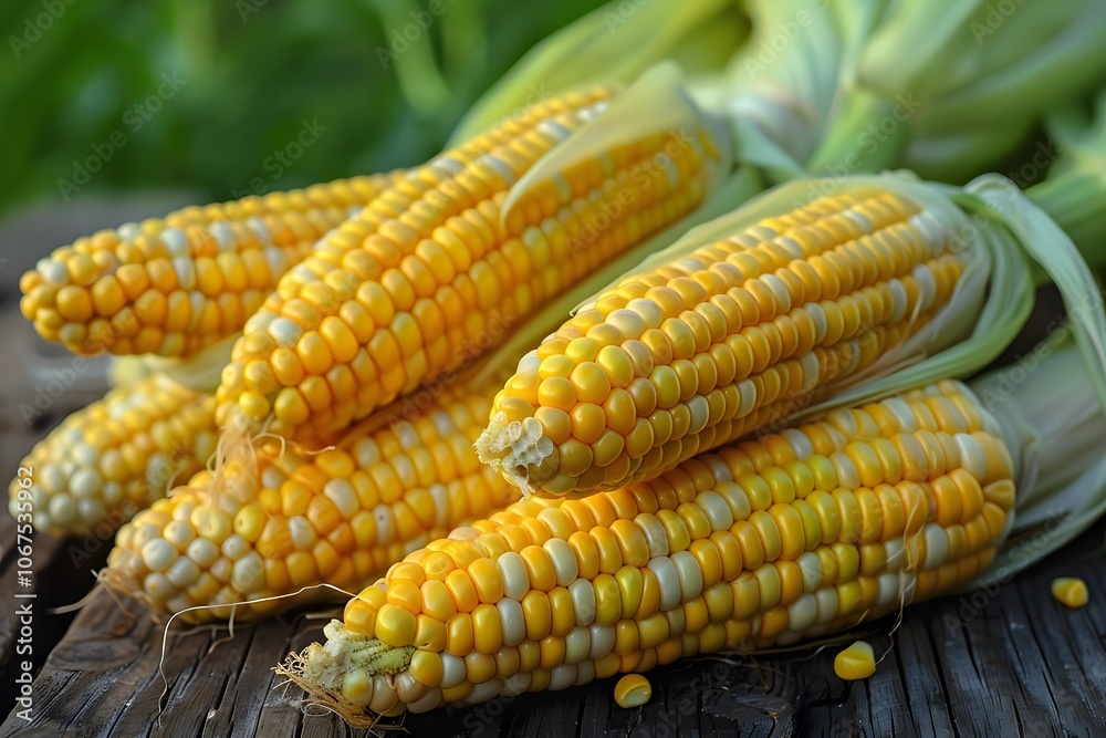 Freshly Harvested Corn on the Cob Ready for Cooking Freshly Harvested Corn on the Cob Ready for Cooking