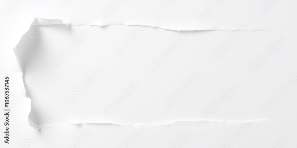 Fototapeta premium White paper with a ripped edge, revealing a hidden message, secret message, parchment