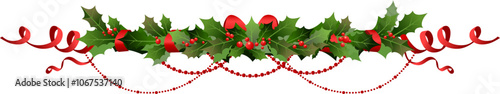 Christmas holly garland