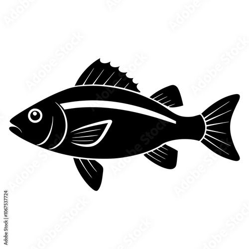 Snapper Fish Silhouette Vector.