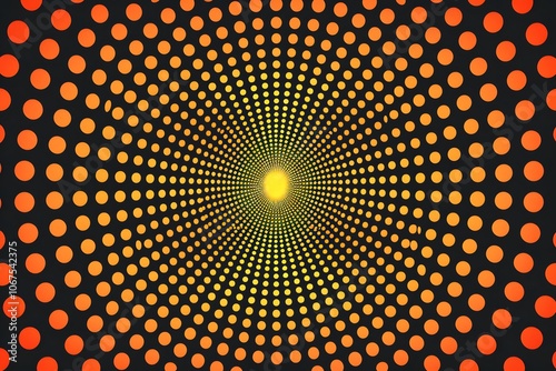 Vibrant Spiral of Dots Radiating from a Central Glow