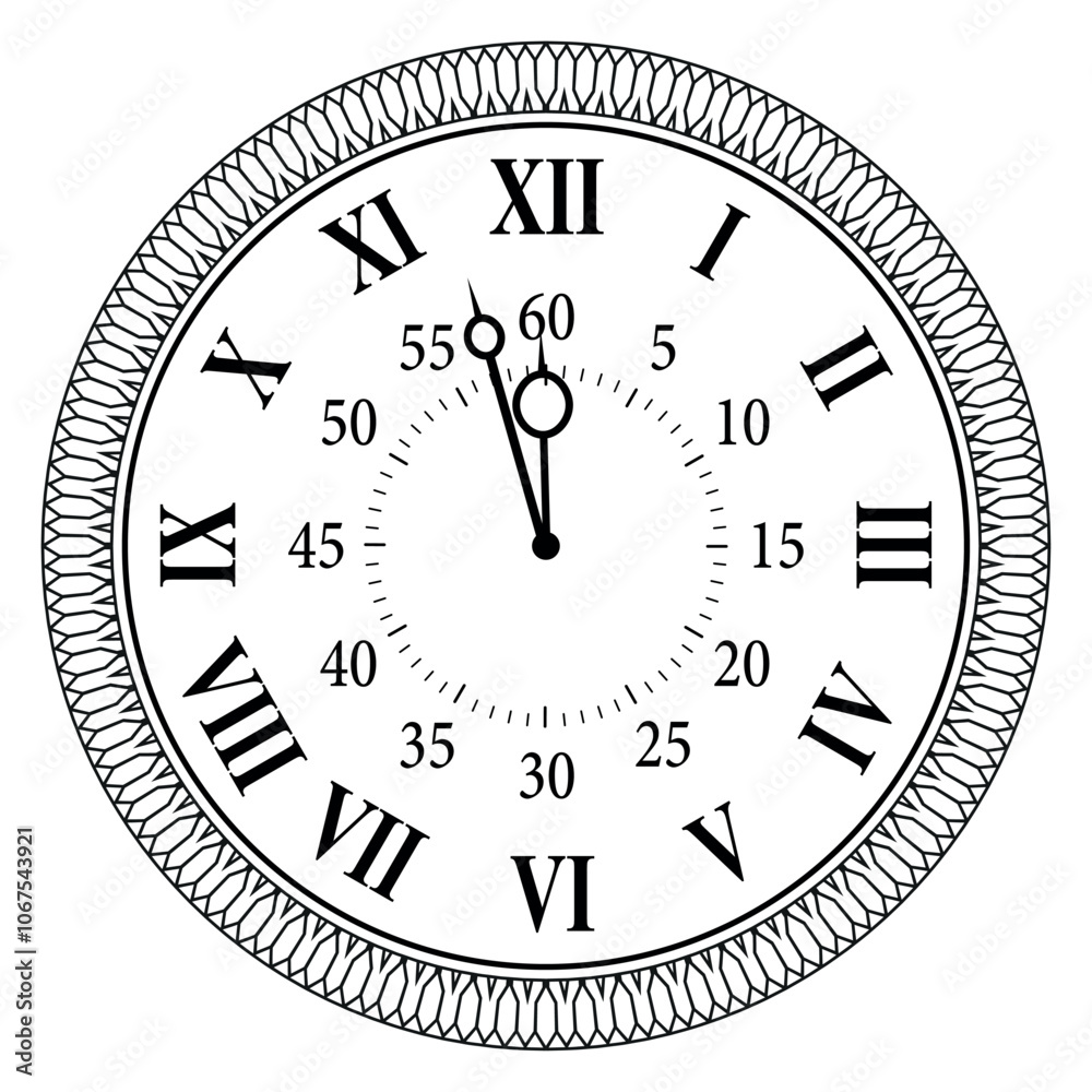 Watch face with hour and minute hands Watch face with hour and minute hands