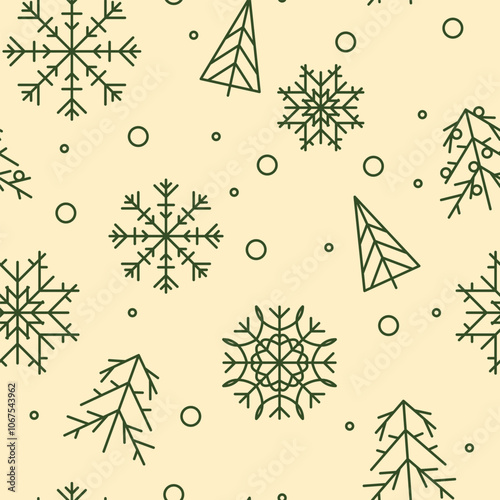 Classic Christmas pattern with bells, mistletoe, and stars, perfect for seasonal backgrounds