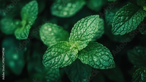 Close-Up of Fresh Mint Leaves