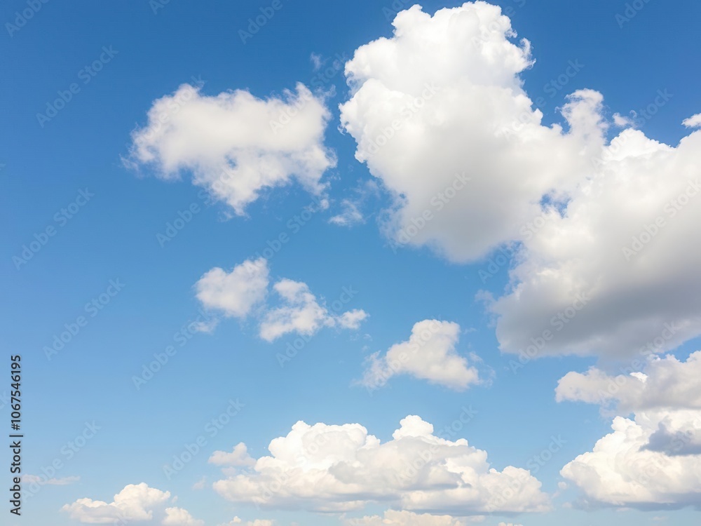 A serene blue sky with fluffy white clouds on a sunny spring morning, vibrant greenery, gentle breeze A serene blue sky with fluffy white clouds on a sunny spring morning, vibrant greenery, gentle breeze