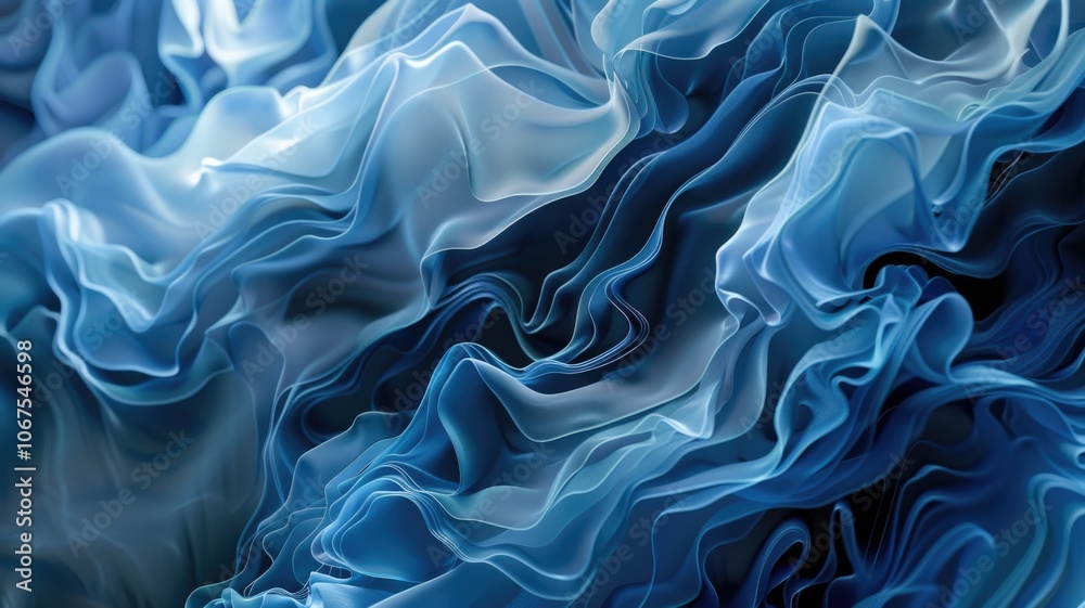 Abstract Blue Fluid Waves a fluid simulation, undisturbed layers of liquid,National Laminar Day Abstract Blue Fluid Waves a fluid simulation, undisturbed layers of liquid,National Laminar Day