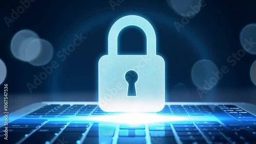 Wallpaper Mural Digital Lock Symbol Glowing Ensuring Security, Protection, and Safety in Online Technology and Data Encryption Torontodigital.ca