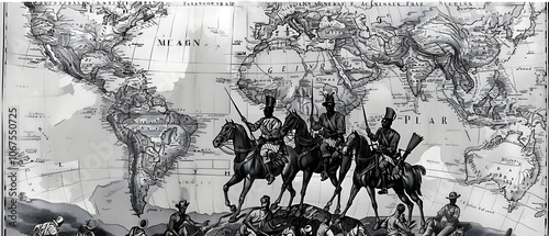 The Scramble for Africa depicts European nations competing for territorial control and colonial dominance in Africa.