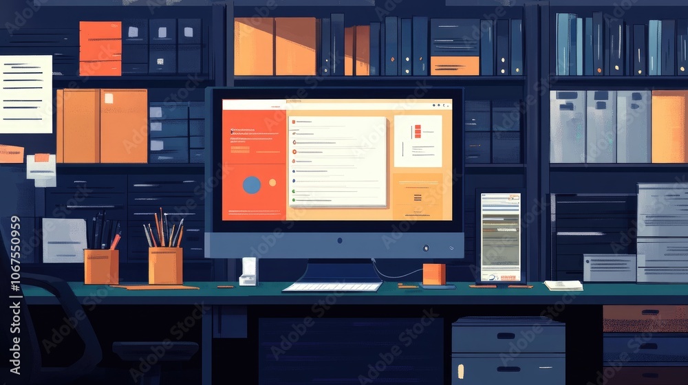 Inventory system interface flat design side view software theme animation Complementary Color Scheme Inventory system interface flat design side view software theme animation Complementary Color Scheme