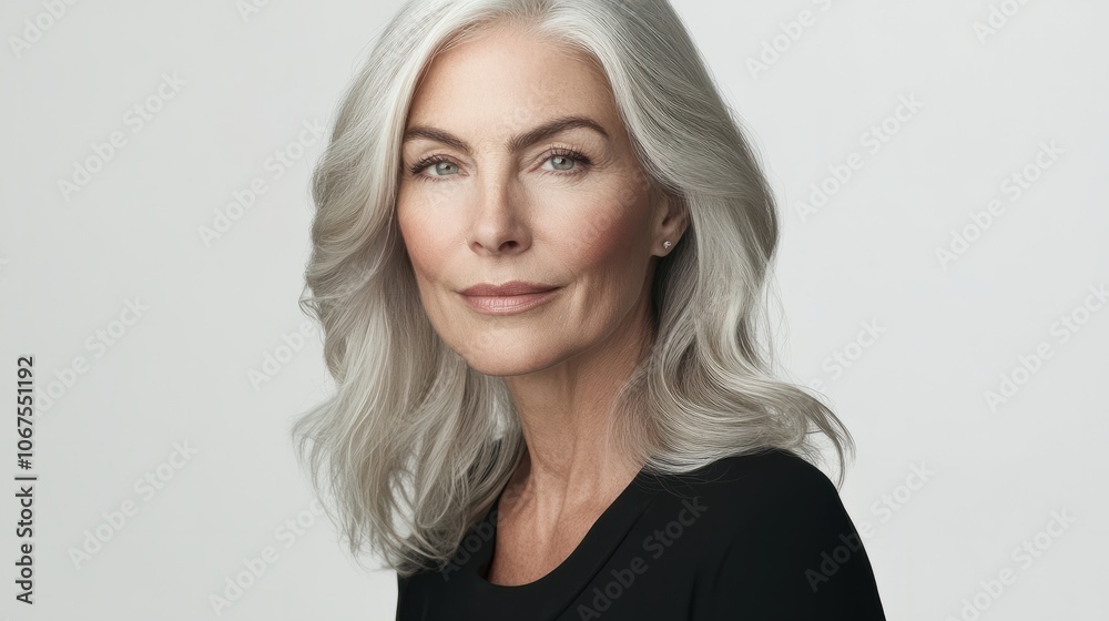 Mature woman beauty health care isolated on white Mature woman beauty health care isolated on white