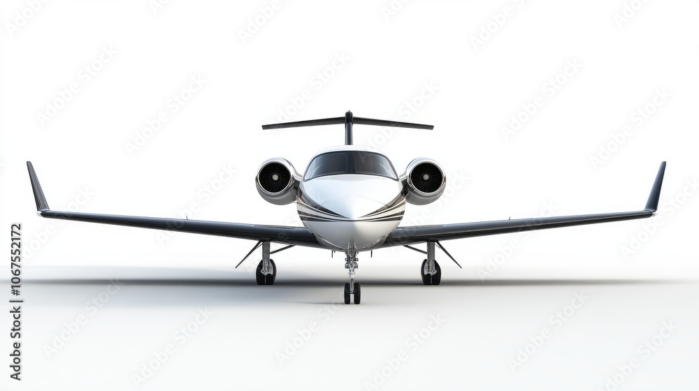 modern airplane on isolated white background