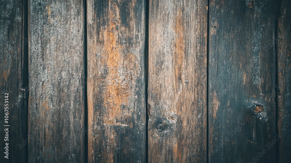 Naklejka premium Old grunge dark textured wooden background , The surface of the old brown wood texture , top view teak wood paneling