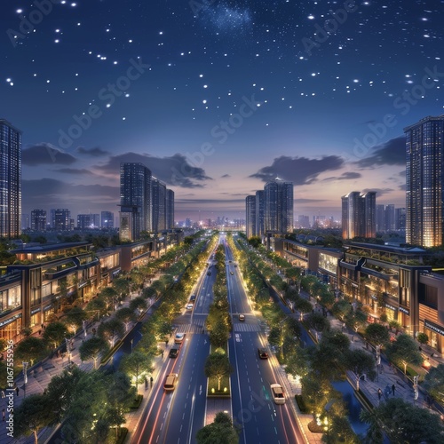 Jiangsu huaian current situation cultural corridor of night  photo