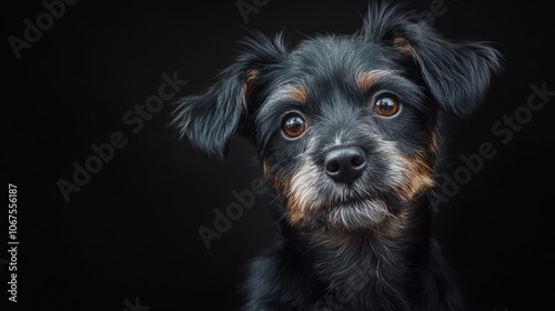 Portrait of an adorbale mixed breed puppy photo