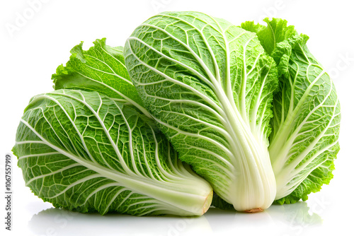 Fresh chinese cabbage isolated on white background. Clipping path included.
