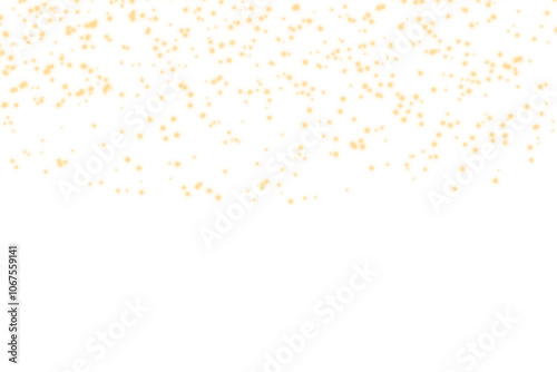 Glowing dust light confetti isolated on transparent background. Gold shining stardust effect. Sparkling gold dust particles. Holiday design elements, PNG
