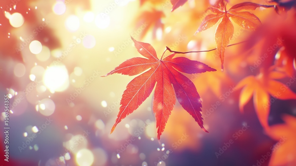 web banner design for autumn season and end year activity with red and yellow maple leaves with soft focus light and bokeh background web banner design for autumn season and end year activity with red and yellow maple leaves with soft focus light and bokeh background