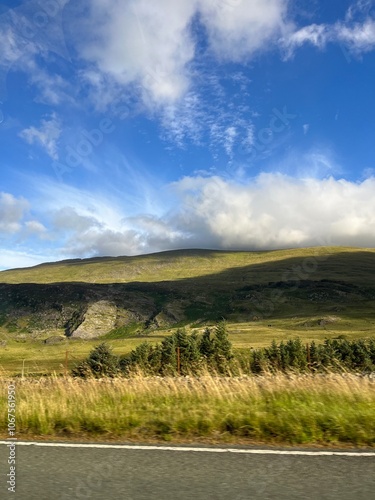 Clouds and hill. 