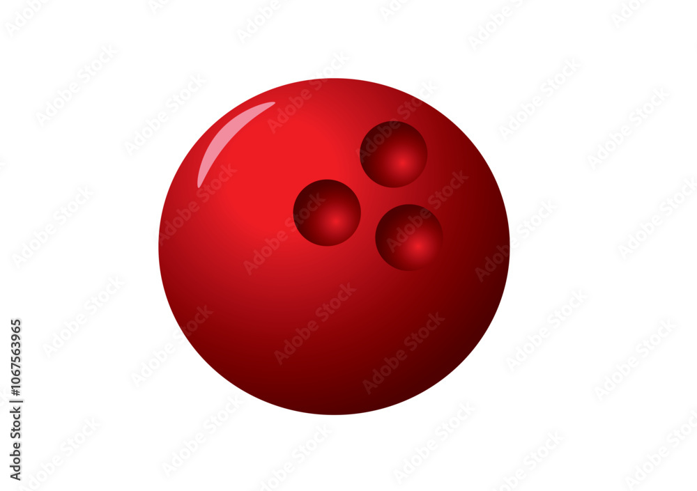 Fototapeta premium Bowling red color ball. Vector illustration
