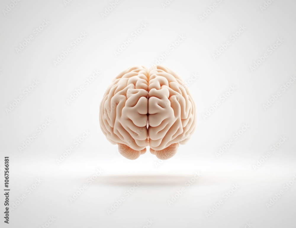 Minimalistic Brain Model on White Background Minimalistic Brain Model on White Background