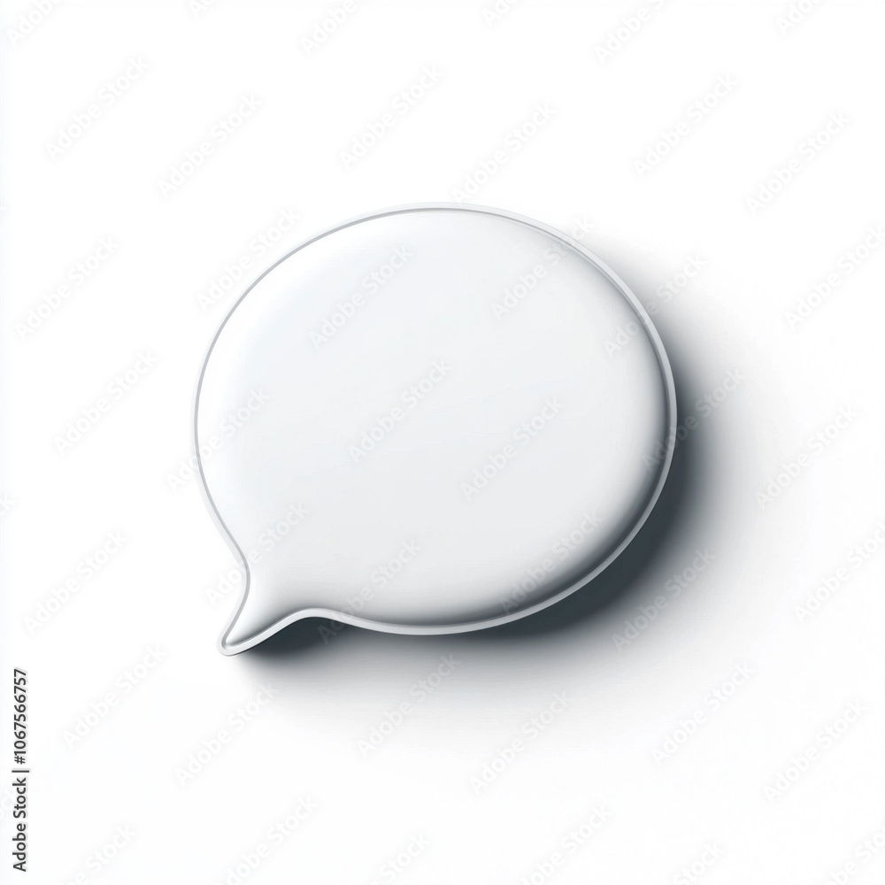 Minimalistic White Speech Bubble Isolated on White Background Minimalistic White Speech Bubble Isolated on White Background