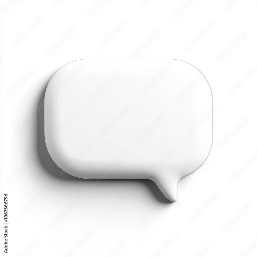 Minimalistic White Speech Bubble Isolated on White Background Minimalistic White Speech Bubble Isolated on White Background