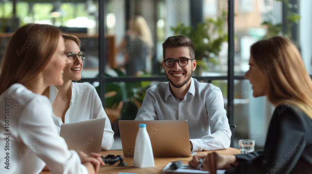 Business meeting. illustration of group people sitting at a table and discussing work in office for effective teamwork and communication. Business meeting. illustration of group people sitting at a table and discussing work in office for effective teamwork and communication.
