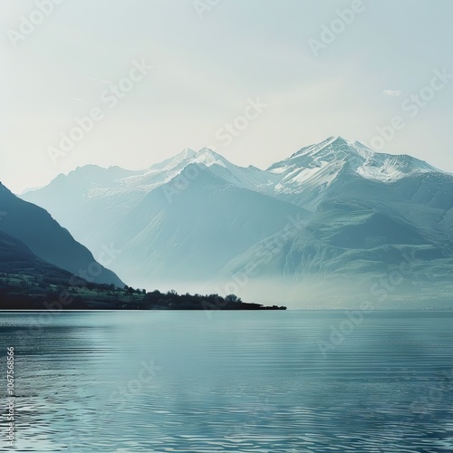 Scenic view of lake against mountain -"Tranquil Beauty: A Scenic View of a Lake Against Majestic Mountains"