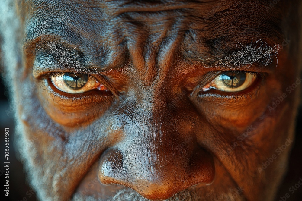 Intense gaze of an elderly man: deep emotions and wisdom in his eyes Intense gaze of an elderly man: deep emotions and wisdom in his eyes