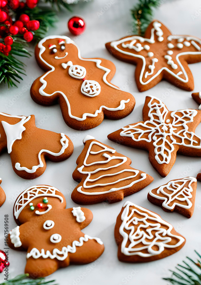 Christmas decorated gingerbread cookies Christmas decorated gingerbread cookies