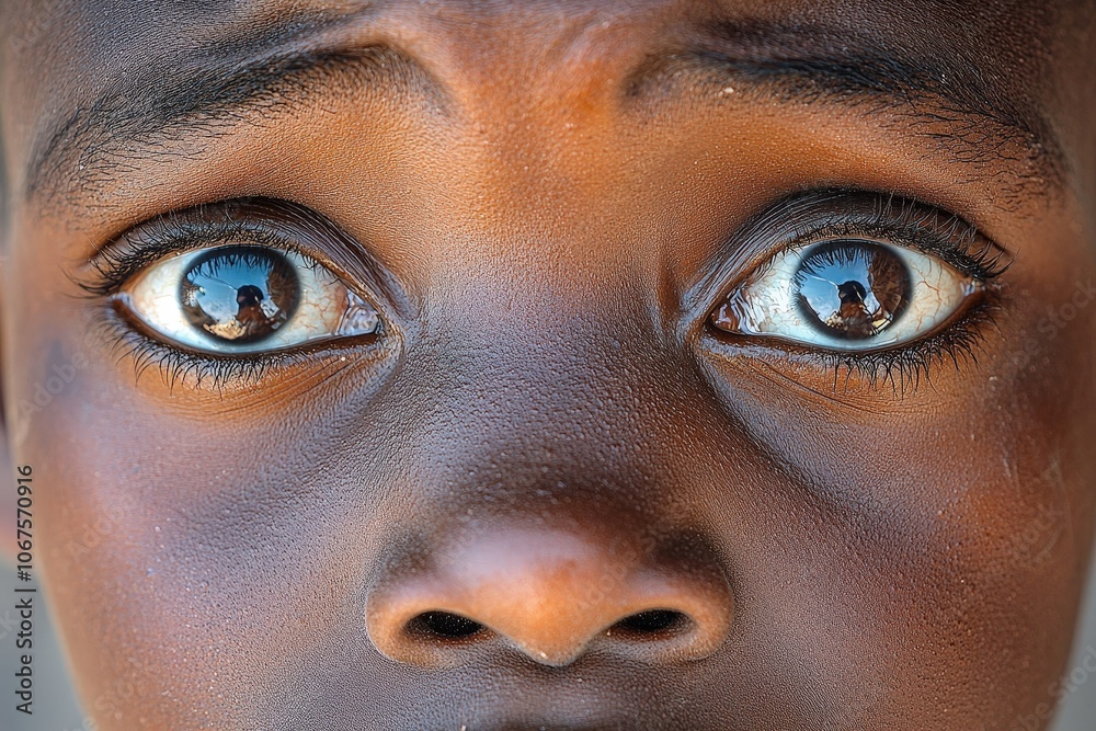 Expressive close-up of child's eyes reflecting unique perspectives and emotions Expressive close-up of child's eyes reflecting unique perspectives and emotions