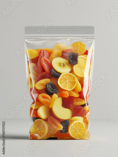 mockup of a plain resealable dried fruit bag