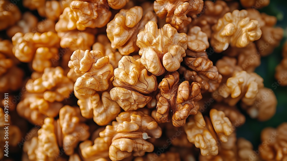 Nutrient Rich Walnuts in a Beautiful Close Up View Nutrient Rich Walnuts in a Beautiful Close Up View