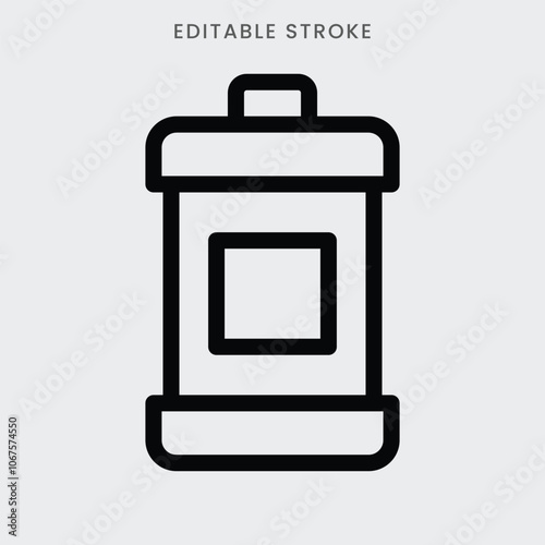 Mouthwash bottle icon vector. Dentistry oral liquid mouthwash symbol outline icon. Editable stroke