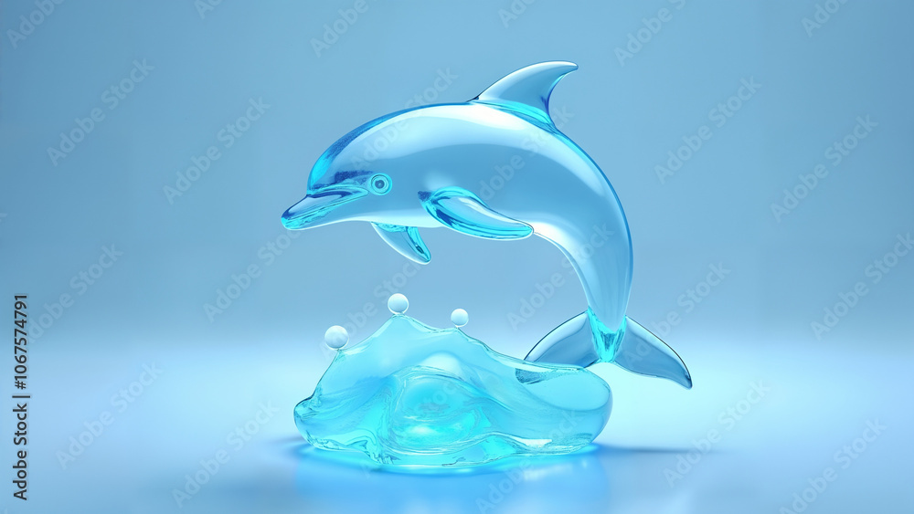 Leaping Dolphin Resin Statue