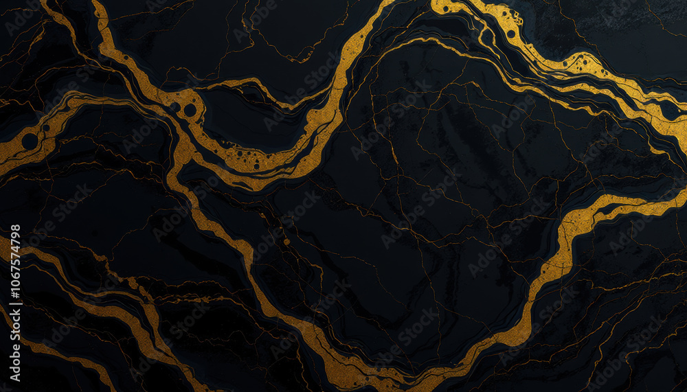 stunning abstract illustration featuring black surface adorned with flowing molten gold lines. intricate patterns resemble liquid marble, creating luxurious and elegant visual effect stunning abstract illustration featuring black surface adorned with flowing molten gold lines. intricate patterns resemble liquid marble, creating luxurious and elegant visual effect