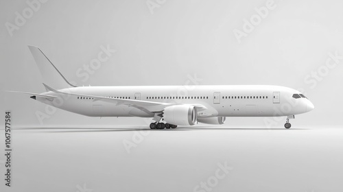 A pure with Boeing 787 no logo take-off isolated side view
