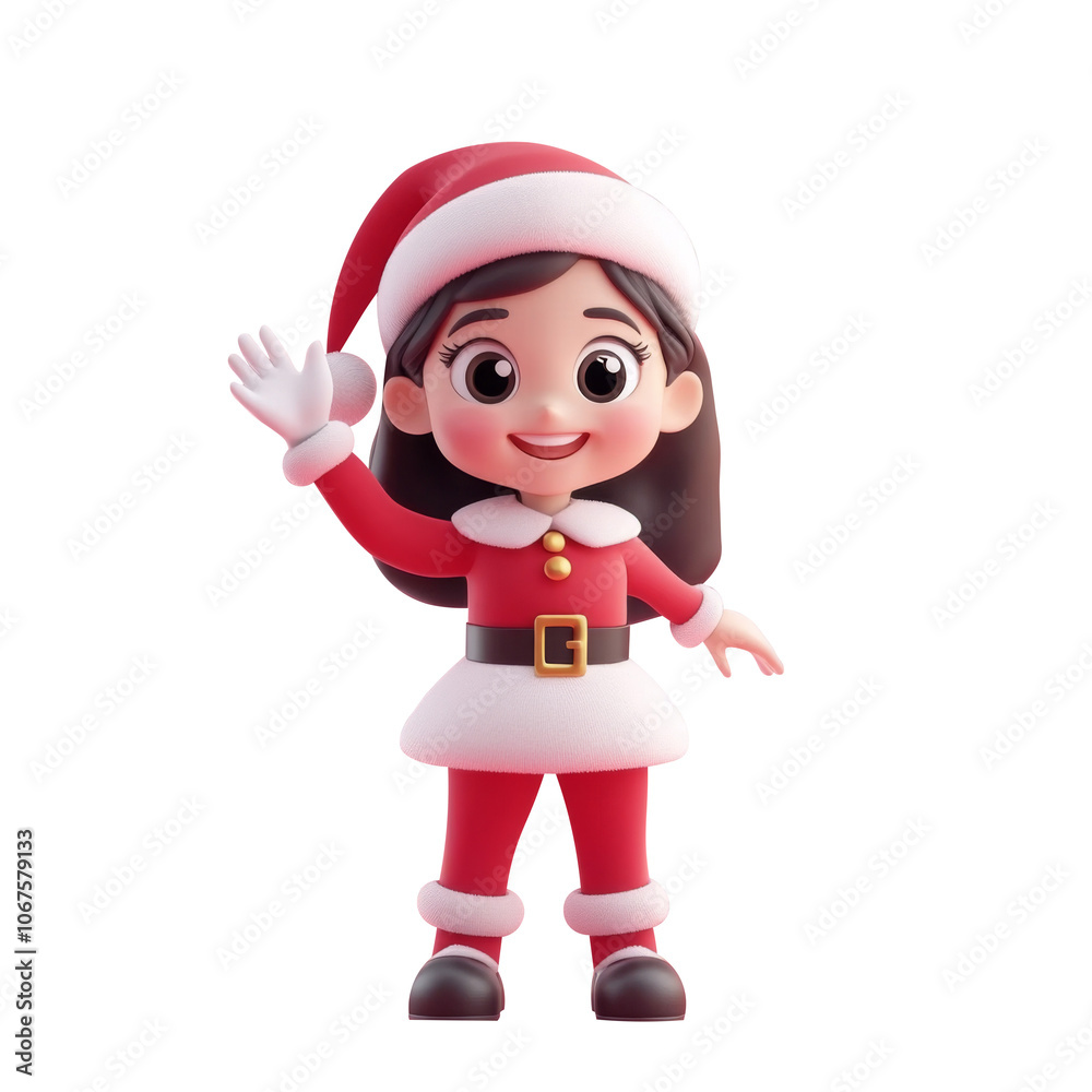 female Santa Claus cartoon isolated. Generative AI female Santa Claus cartoon isolated. Generative AI