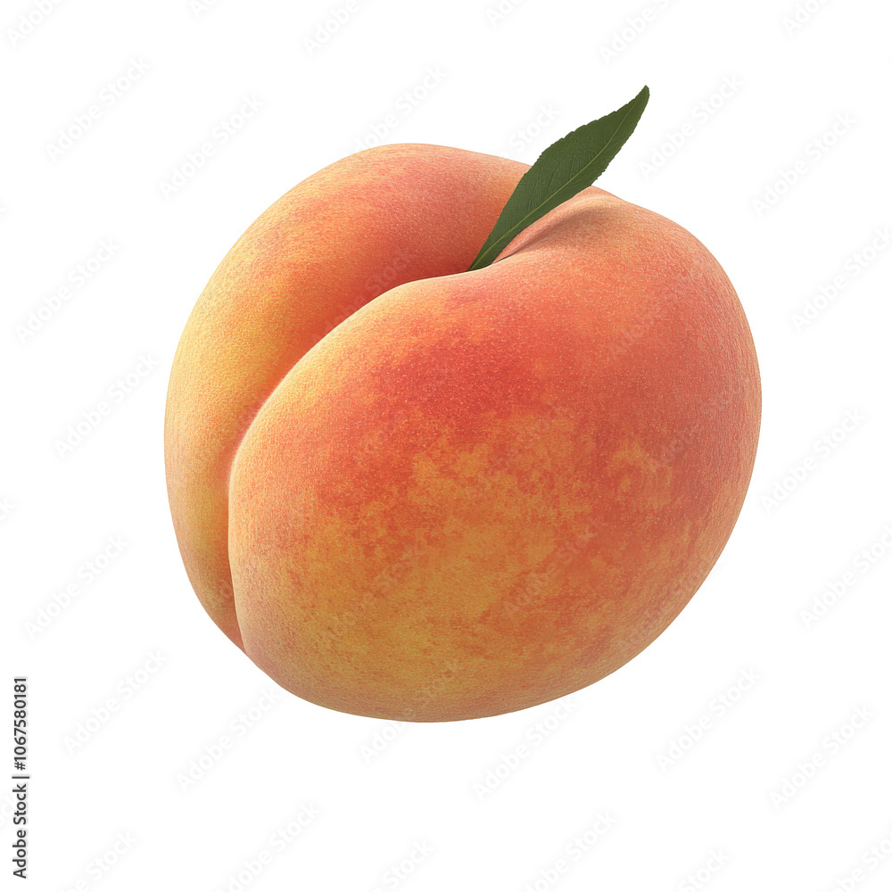 Fresh peach on a plain background ready to enjoy Fresh peach on a plain background ready to enjoy