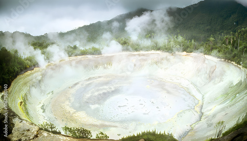 Boiling Lake with Rising Steam