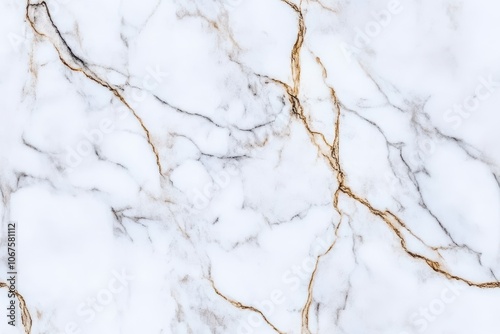 Luxurious white marble texture with golden veining, offering a sophisticated and elegant design for backgrounds or interior decor.