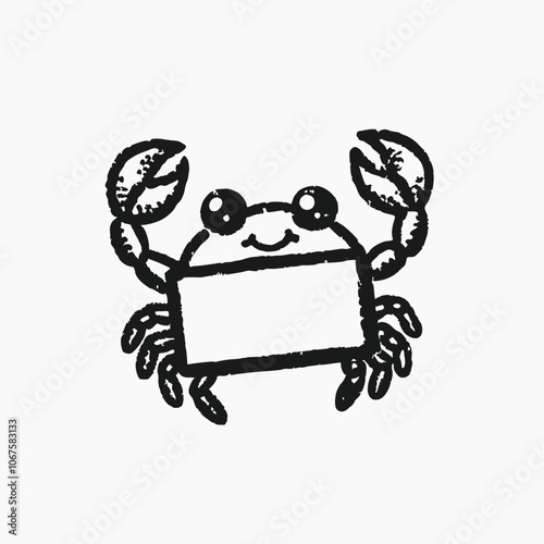 kids with animal crab cartoon vector on blue background