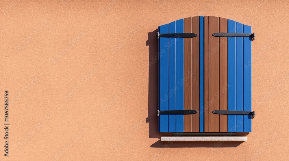 Obraz premium Modern roof window with electric blinds enhancing the tile roof aesthetics under bright sunlight during a serene day