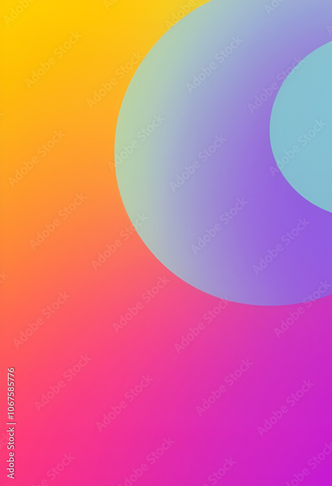 Obraz premium An abstract illustration showcasing colorful gradient shapes likes circles, featuring smooth transitions and bold shapes, perfect for playful and modern design projects.