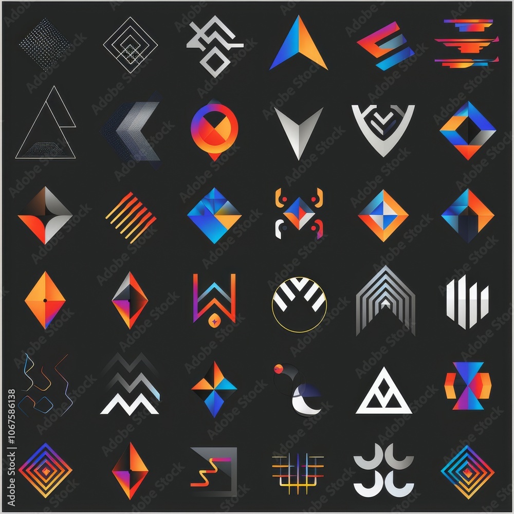 Abstract logos mega collection. Geometrical abstract logos Abstract logos mega collection. Geometrical abstract logos