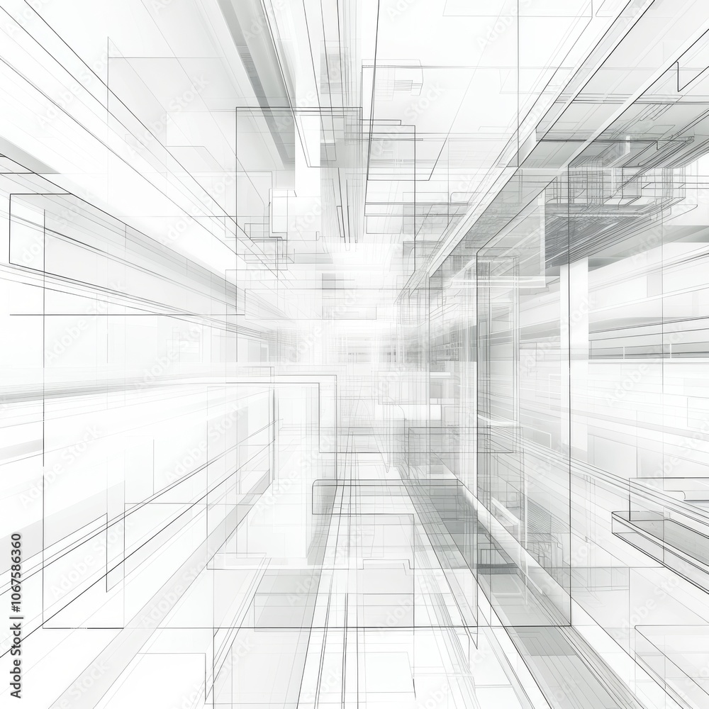 Abstract Technology Background. Minimal Architecture Design. White Industrial Wallpaper - Abstract Technology Background. Minimal Architecture Design. White Industrial Wallpaper -