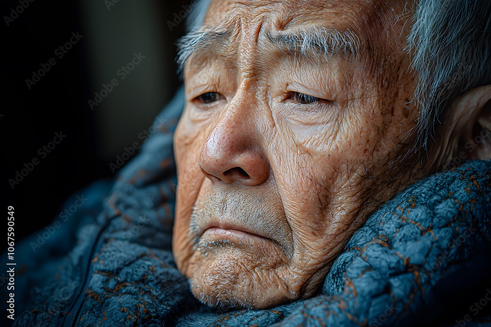Elderly man contemplating life in intimate portrait with deep emotions and textured details Elderly man contemplating life in intimate portrait with deep emotions and textured details