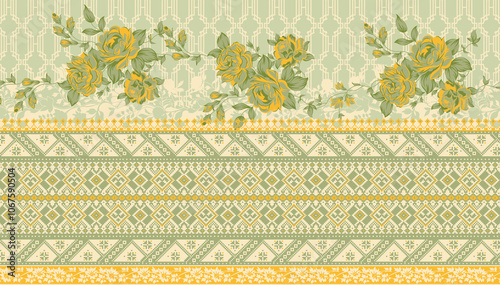 Obraz na płótnie seamless beautiful wallpaper cards border design floral leaf vintage ornament Victorian geometric ethnic print paisley w salonie